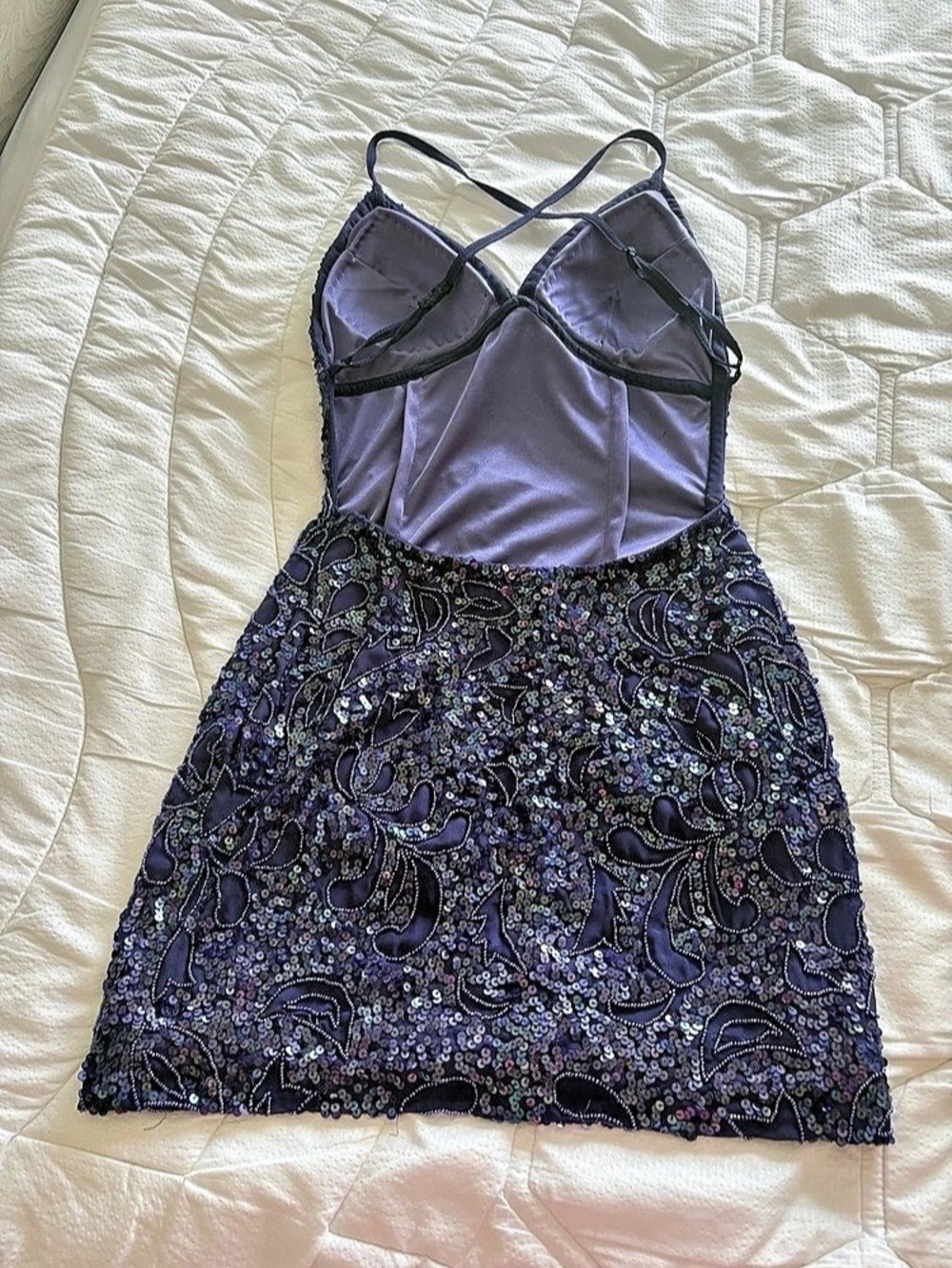 Sequin Paisley Mini Dress Size XXS - Picture 2 of 4